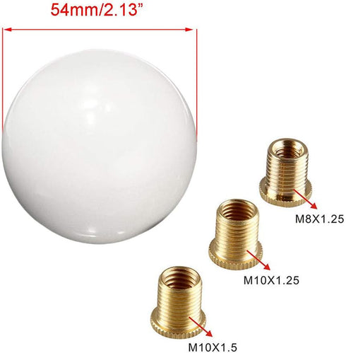 Pure White Round Ball Shift Knob Car Gear Shifter Head Fit Most Manual Automatic Vehicles 5 6 Speed M8 M10 M12...