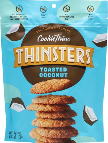 Thinsters Cookies, Toasted Coconut Cookie Thins, 4 oz Pack...