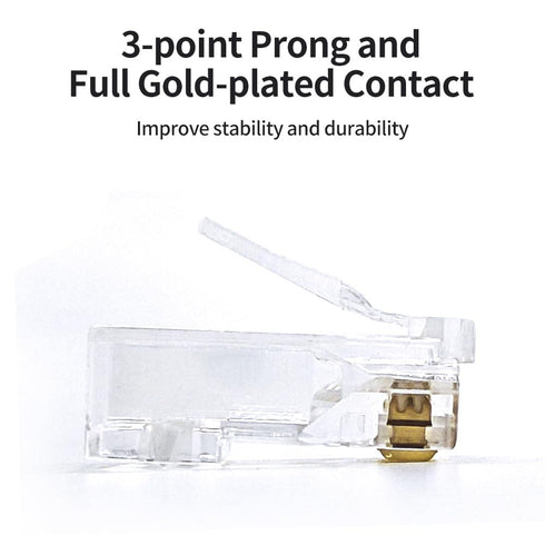100 Pack Cat 6 Pass Through RJ45 Connector Unshield Modular Crimp Network Plug for Cat6, Cat6e, Cat5, Cat5e UTP Solid or Stranded Ethernet Cable...