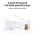 100 Pack Cat 6 Pass Through RJ45 Connector Unshield Modular Crimp Network Plug for Cat6, Cat6e, Cat5, Cat5e UTP Solid or Stranded Ethernet Cable...