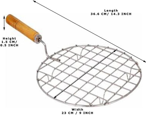Sahishnu Online & Marketing Round Roasting Net with Cooking Tong,Papad Roaster, Roasting Pan,Wire Roaster,Roasting Net, Steel Cooking Tong,Chimata...