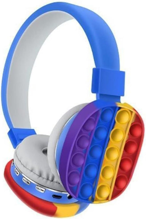 Acuvar Wireless or Wired Bluetooth 5.2 Rechargeable Over The Ear Headphones with Silicone Fidget Pop Bubbles Microphone, Powerful Surround Stereo ...