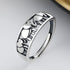 Cute Elephant Open Statement Ring Sterling Silver 925 for Women Girls Adjustable Vintage Wrap Finger Bands Eternity Promise Engagement Ring Animal...