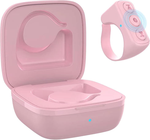 TIK Tok Bluetooth Remote Control Page Turner for iPhone Android Ipad Cell Phone Camera Remote Shutter Selfie Button, Bluetooth Ring (Pink)...