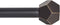 Ivilon Drapery Treatment Window Curtain Rod - Faceted Hexagonal 1 inch Pole. 16 to 28 Inch (Side Curtain Rod) Antique Black...