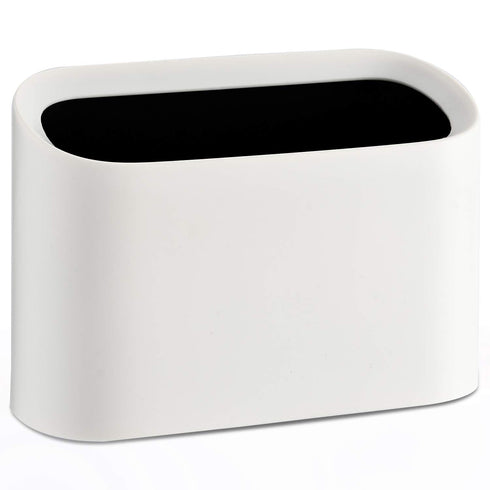 SUBEKYU 0.4 Gal Mini Countertop Trash Can, Small Desktop Garbage Can for Office, Tiny Wastebasket, Plastic, White...