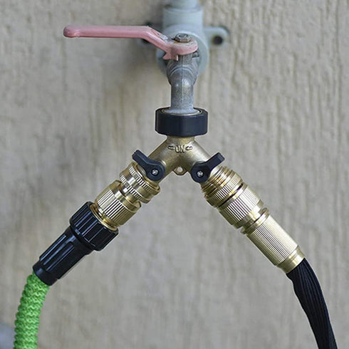 Joywayus Garden Hose Quick Connect Solid Brass 3/4" GHT Thread Couplers Nipples Easy Connect Fittings Water Hose Connectors (2 Sets)...