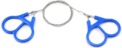 Camping Wire Saw - Stainless Steel Pocket Wire Saw Survival Gear Accessories for Outdoor Camping Hiking Hunting Tree Cutting and Backpacking, Blue...