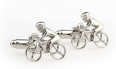 Presentation Gift Box Bicycle Bike Rider Cycling Cyclists Pair Cufflinks & Polishing Cloth...