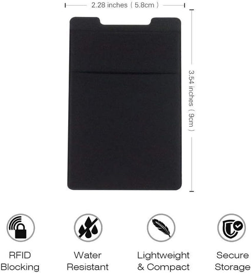 Cell Phone Stick on Wallet, Credit Card, ID Card Holder, 3 Pack 3M Self Adhesive Card Holder Stick on Phone Sleeves with Pocket for Most Smartphon...