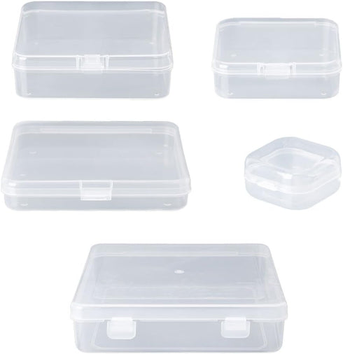 Square clear Jewelry Storage Boxes Beads Crafts Case Containers Reusable Plastic Comfortable and Environmentally Professional Design Craft and Sew...