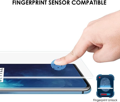 [3 Pack OnePlus 7 / 7T Screen Protector, Tempered Glass UV Set, Full Transparency, Scratch Repair, Sensitive Touch,Fingerprint-ID Compatible...