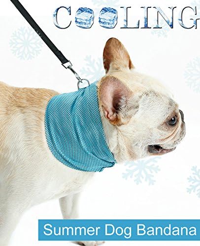 Pet Ice Band Dog Cooling Bandana for Dogs Cats Instant Cooling Collar Breathable Summer Scarf for Hot Days & Summer Large Grey...