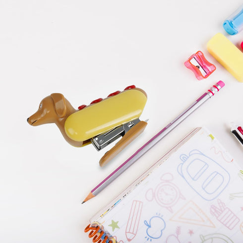 Mini Stapler for Kids Students Novelty Hotdog Desktop Stapler with 1000PCS Staples 12 Sheets Capacity Stationery Animal Stapler for Home Office Gi...