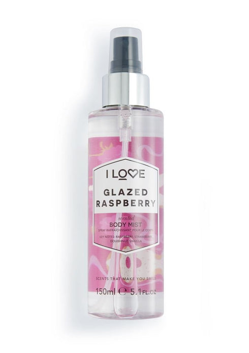 I Love Glazed Raspberry Scented Body Mist - Body Mist Fragrance - Long Lasting Body Spray with Natural Fruit Extracts - Raspberry and Vanilla - 5....