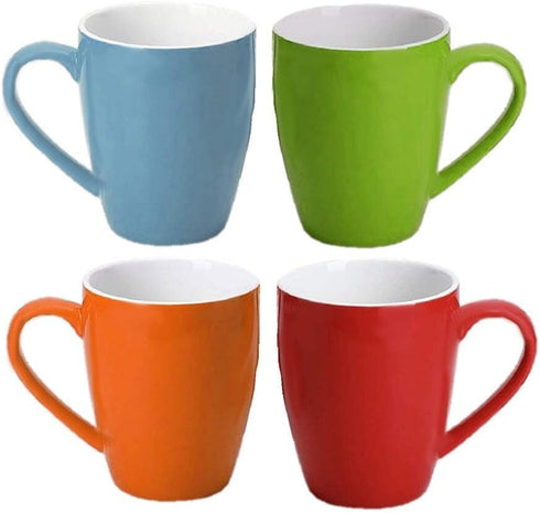 Homvare Porcelain Coffee Mug, Suitable for Both Hot and Cold Beverage Dishwasher and Microwave Safe, 10 oz - 4 Colors - 4 Pack...