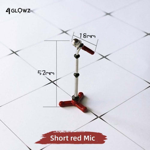 Cute Miniature 1:12 Alloy Microphone Model w/Stand - Dollhouse Musical Furniture Decor Accessory Toy for Miniature Collectors and OB11 1/12 BJD Do...