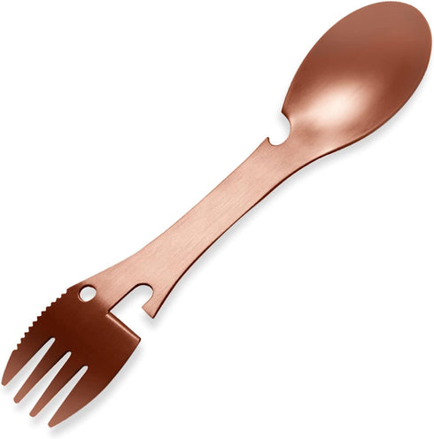5 in 1 Sporks Stainless Steel Camping, Spoon Fork Knife Combo with Bottle Can Opener, Multifunctional Travel Utensil for Outdoor Backpacking, Hiki...