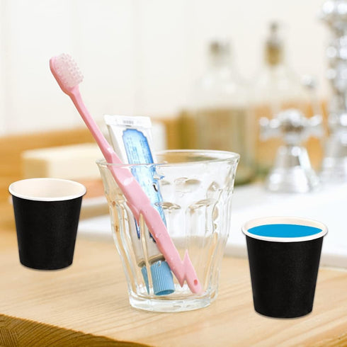 100 Pack 3 oz Paper Cups,Bathroom cups, Espresso Cups, Small Paper Cups for Mouthwash, Snacks, Suitable for Family, Party, Picnic(Black)...