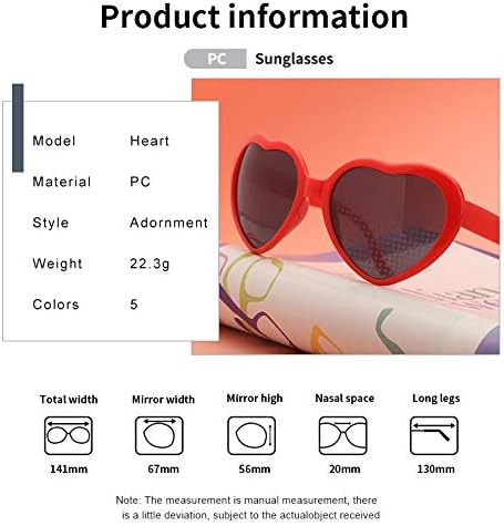 Dollger Heart Sunglasses Heart Effect Diffraction Glasses Festival Accessories Party Rave Lights Glasses Love Gift...