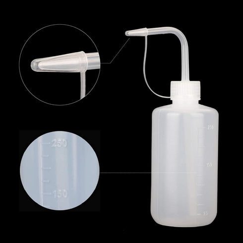 Hyber&Cara Safety Wash Bottle 3Pcs 250ml Plastic Squeeze Bottle with Cap for Lab Plant Watering Tattoo Wash Bottle with 1Pc Silicone Funnel...