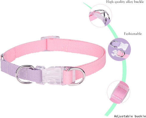 Pink Series Dog Collars, Adjustable Collars with Bling Rhinestone Crystal Diamond Spike Rivet Colorful Flowers for Xsmall Small Medium Dog Cat Pup...