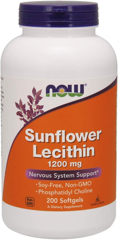 Sunflower Lecithin 1200 mg Soy-Free, Non-GMO - 200 Softgels...