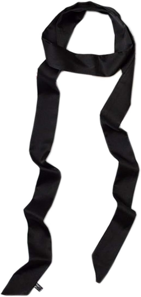 Ribbon Scarf for Women Long Skinny Satin Belt Sash Necktie Neck Scarf ZWJ01, Black, Free Size...