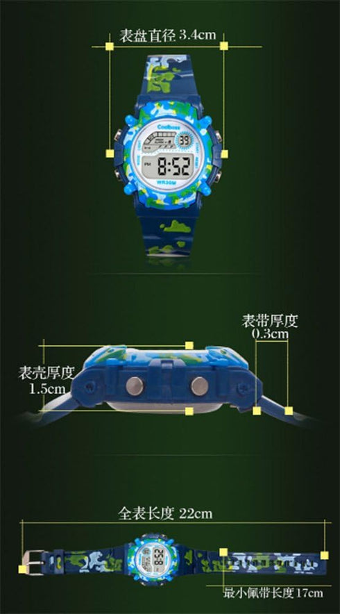 FANMIS Fashion Sport Waterproof LED Digital Multifunction Rubber Electronic Watch...