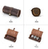 Hiram Genuine Leather Travel Watch Case Roll Organizer Classic, Leather 3-Watches Roll Case for Watches and Bracelets-Coffee...