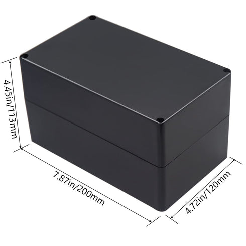 Project Box IP65 Waterproof Junction Box ABS Plastic Black Electrical Boxes DIY Electronic Project Case Power Enclosure 7.87x4.72x4.45 inch (200x1...