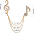 2pcs Brooches Pin for Men Lapel Pin Shirts Collar Chain Music Note Layers Tassel Chain Suit Collar Shirt Studs Lapel Stick Metal Crystal Chain Jew...