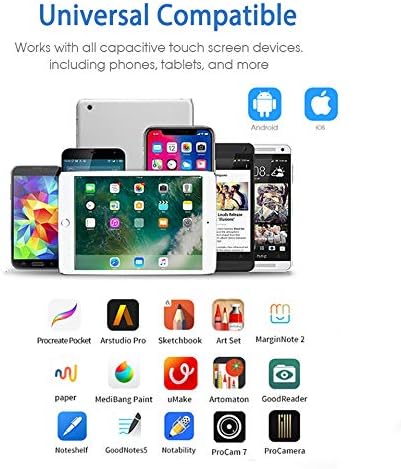 Active Stylus Compatible with Apple iPad, Stylus Pens for Touch Screens,Rechargeable Capacitive 1.5mm Fine Point with iPhone iPad and Other Tablet...
