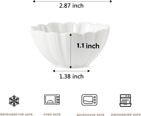 Dipping Sauce Bowls, White Dipping Sauce Dishes for Tomato Sauce, Soy, BBQ and other Party Supplie,Dip Serving Bowl Set of 6...