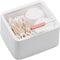 Tecbeauty 2 Slot Cotton Swab Ball Qtip Holder Jar Plastic Container Dispenser Box with Hinged Lid for Bathroom Home Storage Organizer...