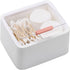 Tecbeauty 2 Slot Cotton Swab Ball Qtip Holder Jar Plastic Container Dispenser Box with Hinged Lid for Bathroom Home Storage Organizer...