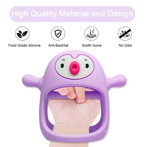 Smily Mia Smily Mia Penguin Teethers, Silicone TeethingToys for Babies 0-6Months, Baby Teethers for 3-6Months, Hand Teether for Infants, Pacifiers...