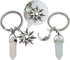 Amosfun 2pcs Crystals Stone Keychain Healing Crystal for Women Hexagonal Crystal Keyring Moon and Sun Keychains Charms Couples Sisters Keychains H...