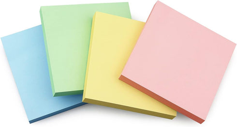 Sticky Notes 3x3 Self-Stick Notes Bright Colors Sticky Notes 4 Pads 100 Sheets/Pad (Pastel)...