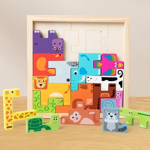 Wooden Puzzle for Kids, Toddlers, Girls Boys Baby Kids, Learning Educational Montessori Toys for 3+ Years Old, Animal Jigsaw Puzzle, Christmas Bir...