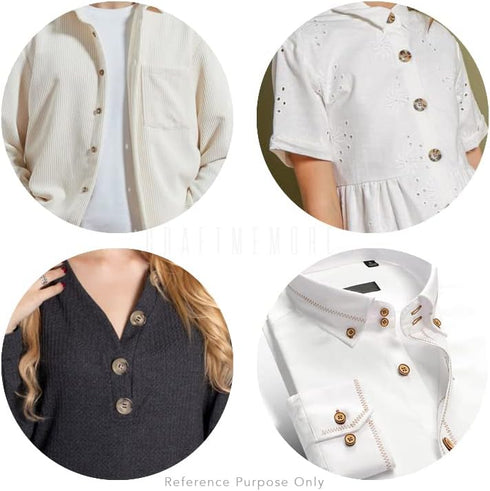 CRAFTMEMORE Wood Buttons 4 Holes Round Wooden Button for Garment Sewing DIY Crafts B08 (15mm, Dk.Brown 12pcs)...