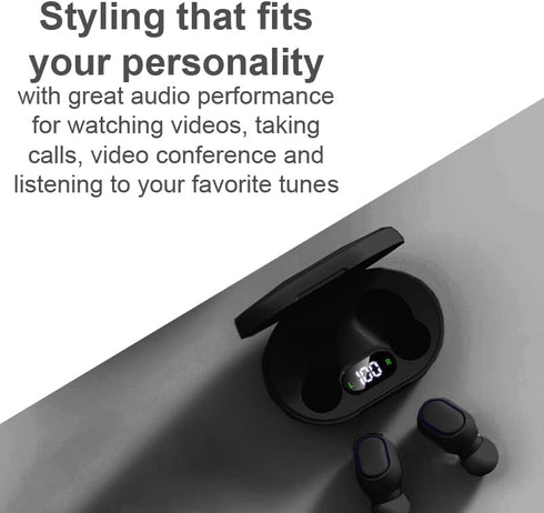 Acuvar Fully Wireless Bluetooth 5.0 Rechargeable iPX4 Water & Sweat Proof Earbud Headphones w Microphone, Touch Controls, Smart LCD Charging Case,...