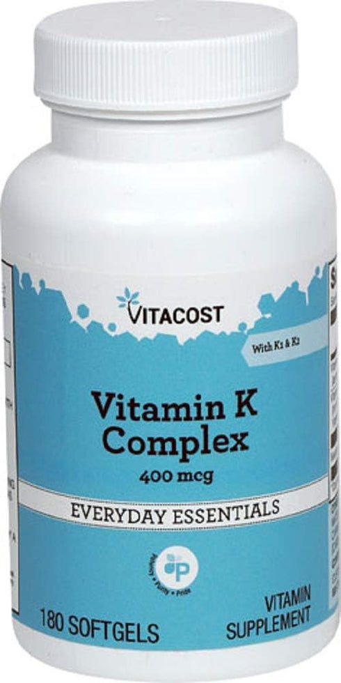 Vitacost Vitamin K Complex with K1 & K2-400 mcg - 180 Softgels...