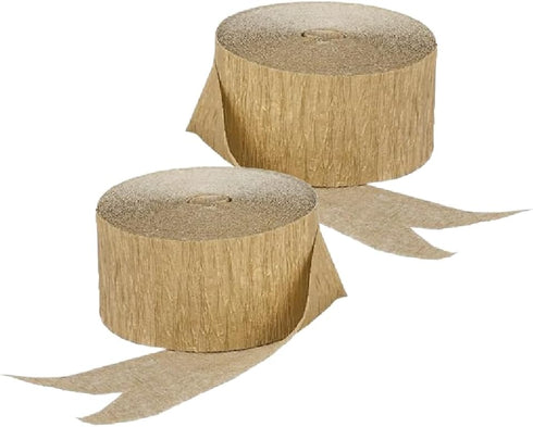Gold Metallic Crepe Paper Streamers, 2 Rolls Made in USA...