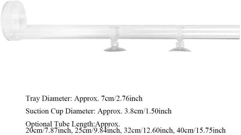 Acrylic Shrimp Feeder Tube, Ornamental Aquarium Feeding Tube Fish Food Container Set with Sucker Hook Fish Tank Accessories(32cm)...