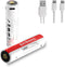 SHENMZ 3.7V Rechargeable Batteries,3800mAh 30A Button Top Batteries,with Micro-USB Charging Cable for Flashlights, Headlamps, Doorbells, RC Cars (...