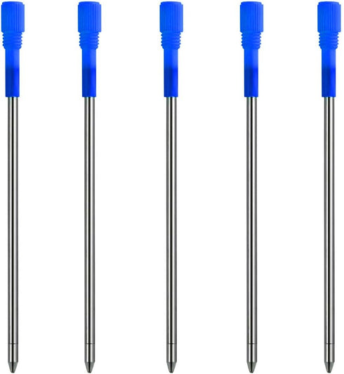 DUNBONG Black and Blue Ink Pen Refills Replacement Metal Ballpoint Refill 3.2 in for Big Diamond or Crystal Pen and Stylus Pens Pack of 5 (Blue).....