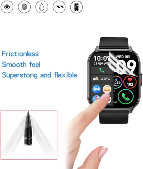Screen Protector Compatible for SKG V7-2 Smart Watch, HD Full Coverage TPU Protective Film Compatible for SKG Smart Watch for Men Women 1.95"" Sma...