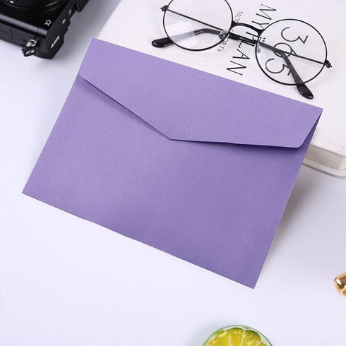 60 Pack V-Flap Envelopes, Colorful Envelopes for Postcards, Greeting Cards, Checks, Letters, Windowless Design, Birthday,4.9x6.9 Inch (purple)...