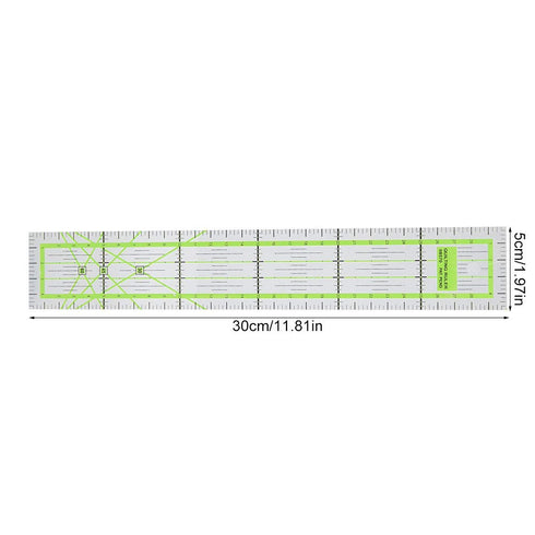 Quilting Sewing Ruler,5 x 30cm High Transparent Sewing Drawing Template Tailor Dressmaker Quilting Tool with Grid Lines for Designers Tailors Quil...